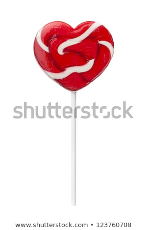Zdjęcia stock: Girl Eating Heart Lolly Pop