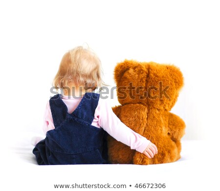 Playful Woman Holding Teddy Bear Imagine de stoc © Calek