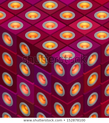 Stockfoto: Stacked Cube Party Sound System Woofer In Pink