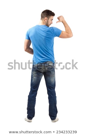 Stock fotó: Back View Portrait Of A Man With Muscular Body