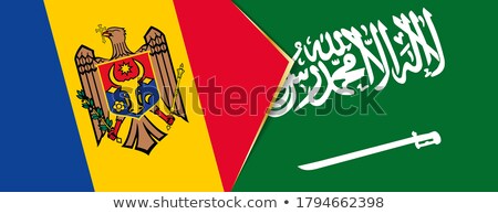 Foto stock: Saudi Arabia And Moldova Flags