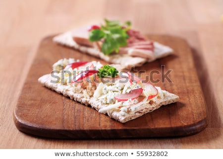 ストックフォト: Crispbread With Blue Cheese And Pate