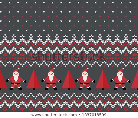 Foto stock: Winter Knitted Ornate Vector Illustration