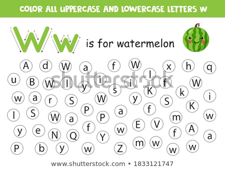 Stok fotoğraf: Flashcard Letter W Is For Watermelon