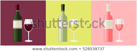 Stock photo: Rose Wine Bottle And Glasses