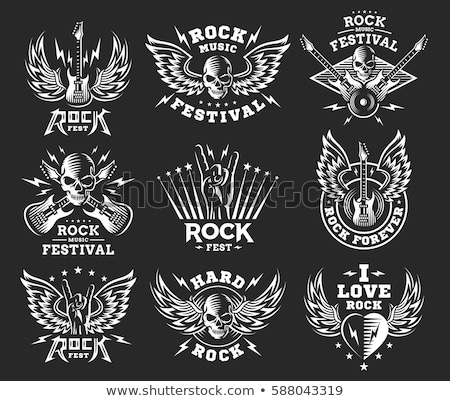 Foto stock: Rock Music Forever Emblem Vector Illustration