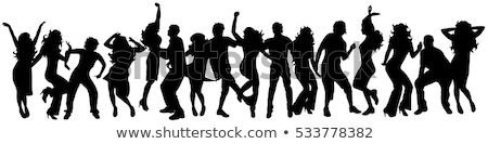 Stock fotó: Silhouettes Collection Set Young People Dancing Men Women Boys Girls