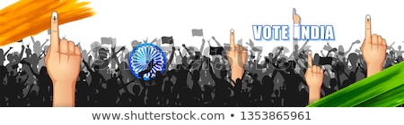 Stock photo: Indian People Hand With Voting Sign Showing General Election Of India