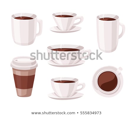 Foto stock: Set Of Glossy Coffee Cups Vector Illustration