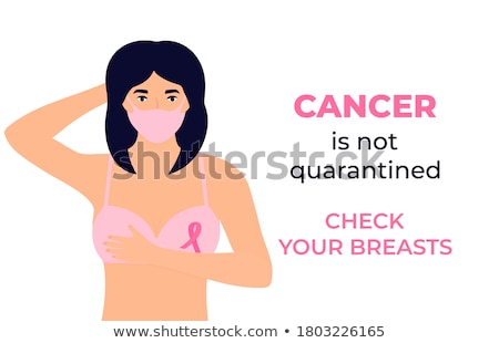 Сток-фото: Woman Wearing Bra Examining Breast
