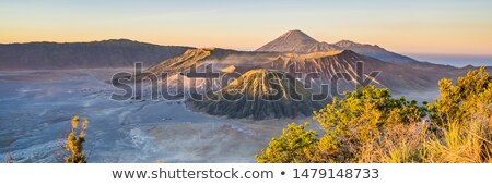 Stok fotoğraf: Banner Long Format Sunrise At The Bromo Tengger Semeru National Park On The Java Island Indonesia