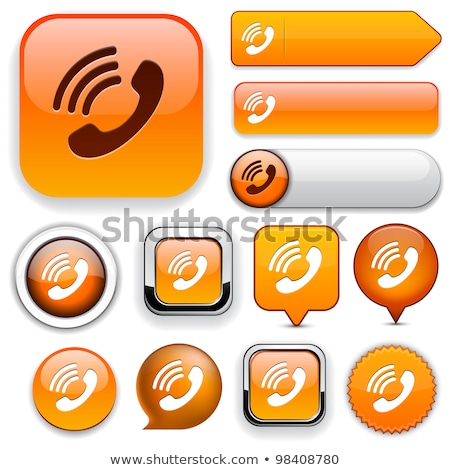 Stock photo: Glossy Orange Phone