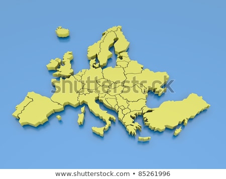 Stok fotoğraf: 3d Rendering Of A Map Of Europe - Bulgaria