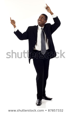 Foto stock: Businessman Holding Up His Business Card