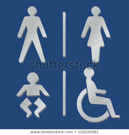 Stock fotó: Toilet Signs On Metallic Glossy Buttons