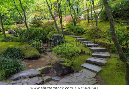 Stockfoto: Asian Garden Granite Stone Steps