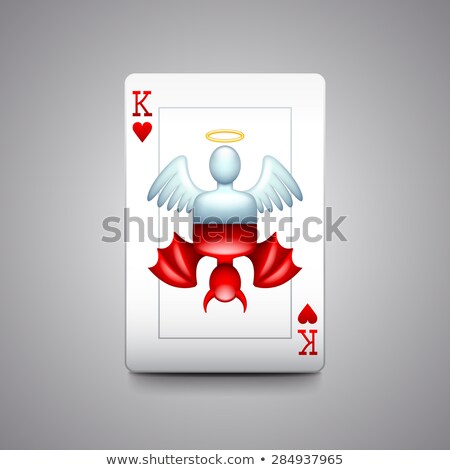[[stock_photo]]: Angel And Devil Playing Poker Vector Illustration
