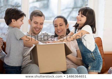 Stockfoto: Huis · na · een · dag · winkelen