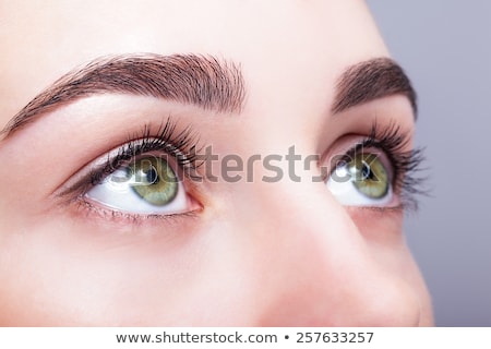 [[stock_photo]]: Young Beautiful Woman With Day Makeup And Green Pistachio Colou