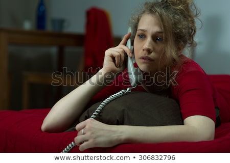 [[stock_photo]]: Exhausted Blonde Woman Crying In Bed
