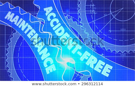 Сток-фото: Accident Free Maintenance On The Cogwheels Blueprint Style