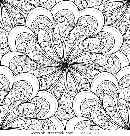 Foto stock: Vector Seamless Monochrome Ornate Pattern