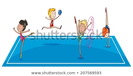 Foto stock: Gymnasts At The Quadrangle