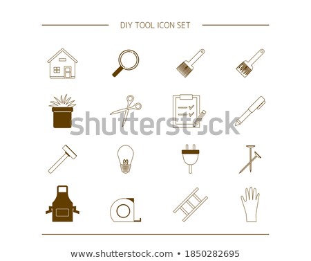 Stockfoto: Set Of Garden Tools In A Glass Pen