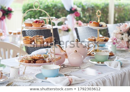 Zdjęcia stock: High Tea Set With Dessert Afternoon Tea Set