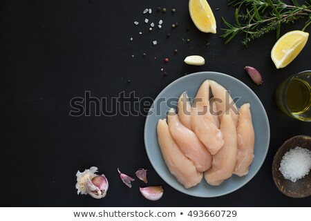 Stok fotoğraf: White Pepper On Dark Background Directly Above Copy Space