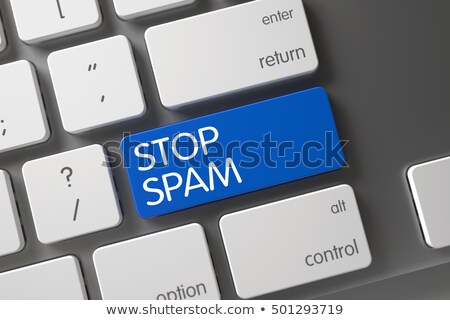 Stockfoto: Keyboard With Blue Keypad - Stop Spam 3d