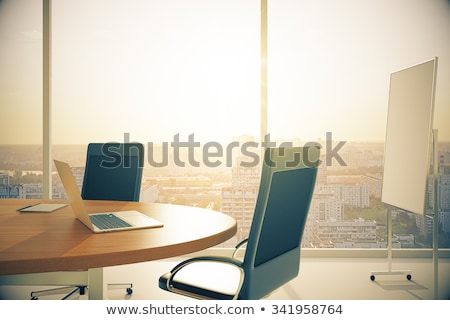 Foto d'archivio: Black Chair And Whiteboard In Office Interior 3d Rendering