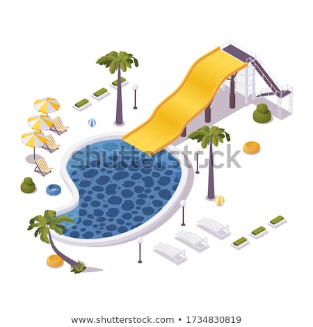 Zdjęcia stock: Aqua Park Water Slides Isometric 3d Elements