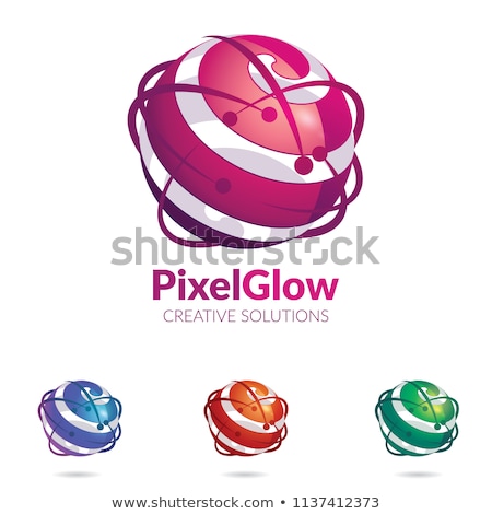 Foto d'archivio: 3d Abstract Vector Logo Stylised Spherical Surface