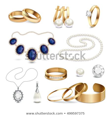 Сток-фото: Set Of Expensive Earrings Isolated On White Vector