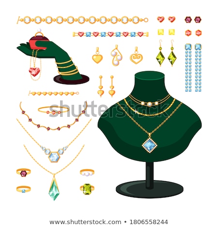 ストックフォト: Expensive Earrings And Wedding Ring Stylish Vector