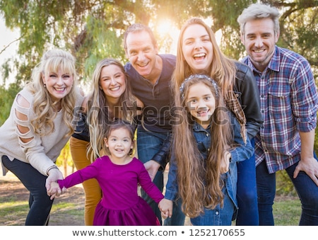 Stock photo: Multigenerational Mixed Race Family Portrait Outdoors