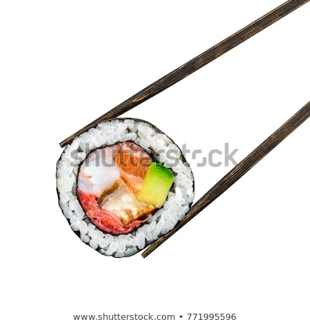 Foto stock: Sushi Roll With Chopsticks