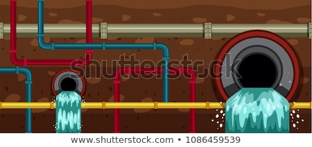 Сток-фото: City Underground Pipe Drain Systems