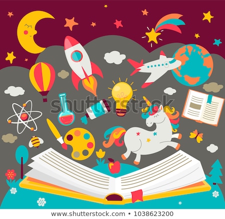 Stock fotó: Banner Templates With Kids Reading Books