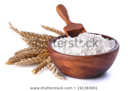 Foto stock: Bread Ingredients Wheat Flour And Cooking Utensils