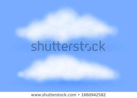 Zdjęcia stock: Realisitic Fluffy Clouds On Blue Background Design