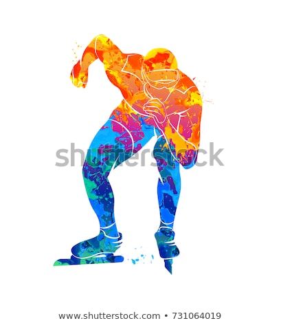 Stok fotoğraf: Speed Skating Vector Illustration