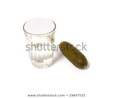 Stockfoto: Russian Vodka Faceted Glass And Snack