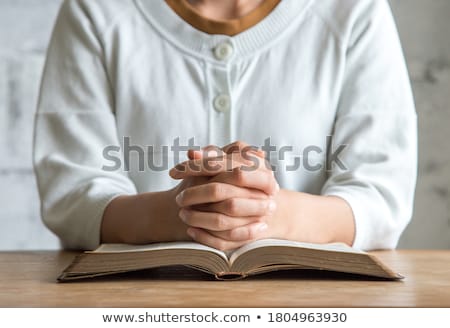 Stock fotó: Woman Reading The Bible
