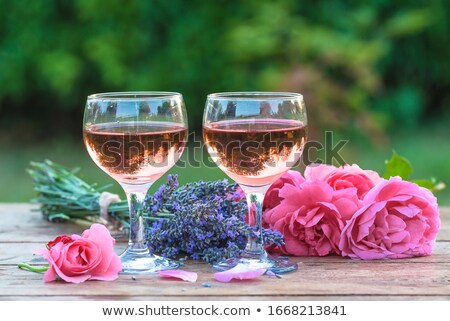 Сток-фото: Two Glasses Of Rose Champagne