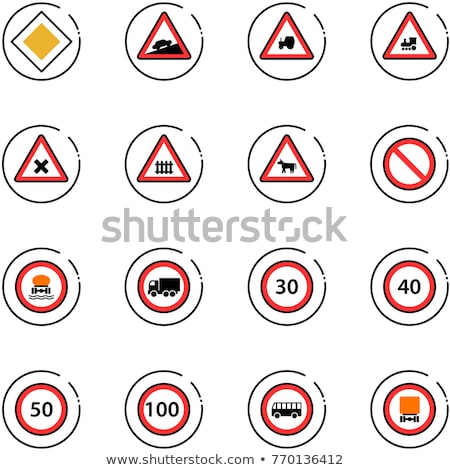 Stockfoto: Speed Limit Railway Signpost