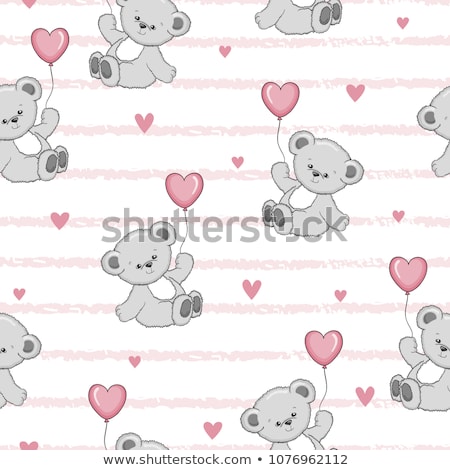 ストックフォト: Childish Seamless Pattern With Teddy Bear
