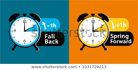 Time To Change On Blue In Flat Design Stock photo © Albachiaraa