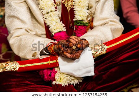 Stock fotó: Hand Hold A Part Of Rice Offering